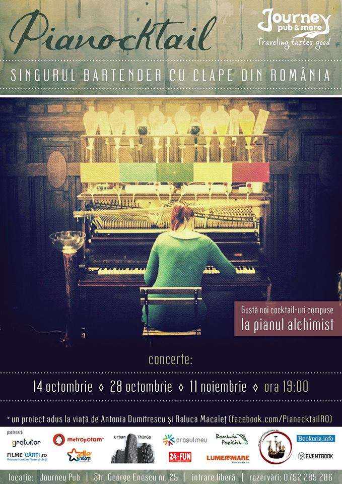 Recital de pian care transforma muzica in cocktailuri, intr-un pub din Bucuresti