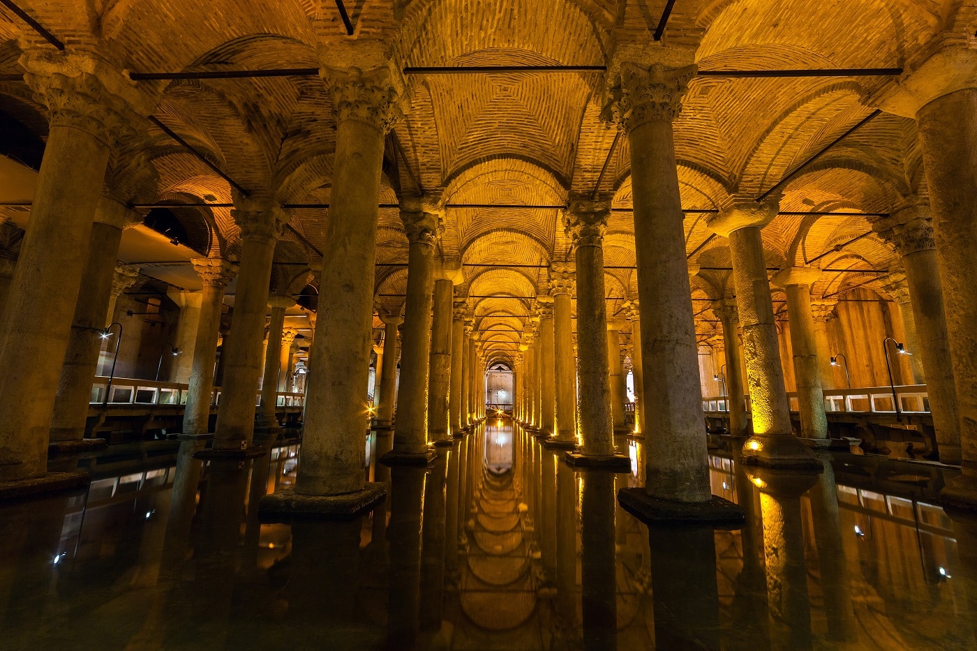 The Basilica Cistern - underground water reservoir build by Emperor Justinianus in 6th century, Istanbul, Turkey.