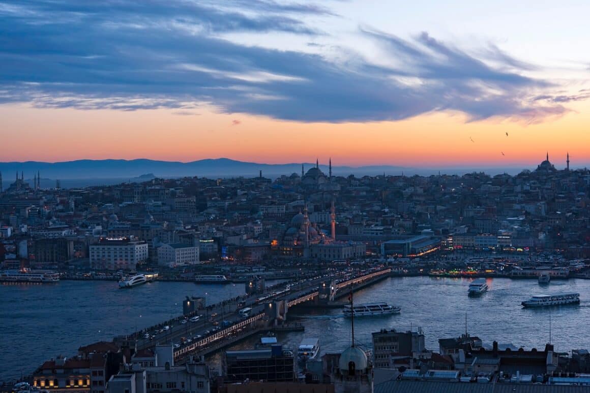 Galata Bridge at Sunset, Istanbul Bosphorus
