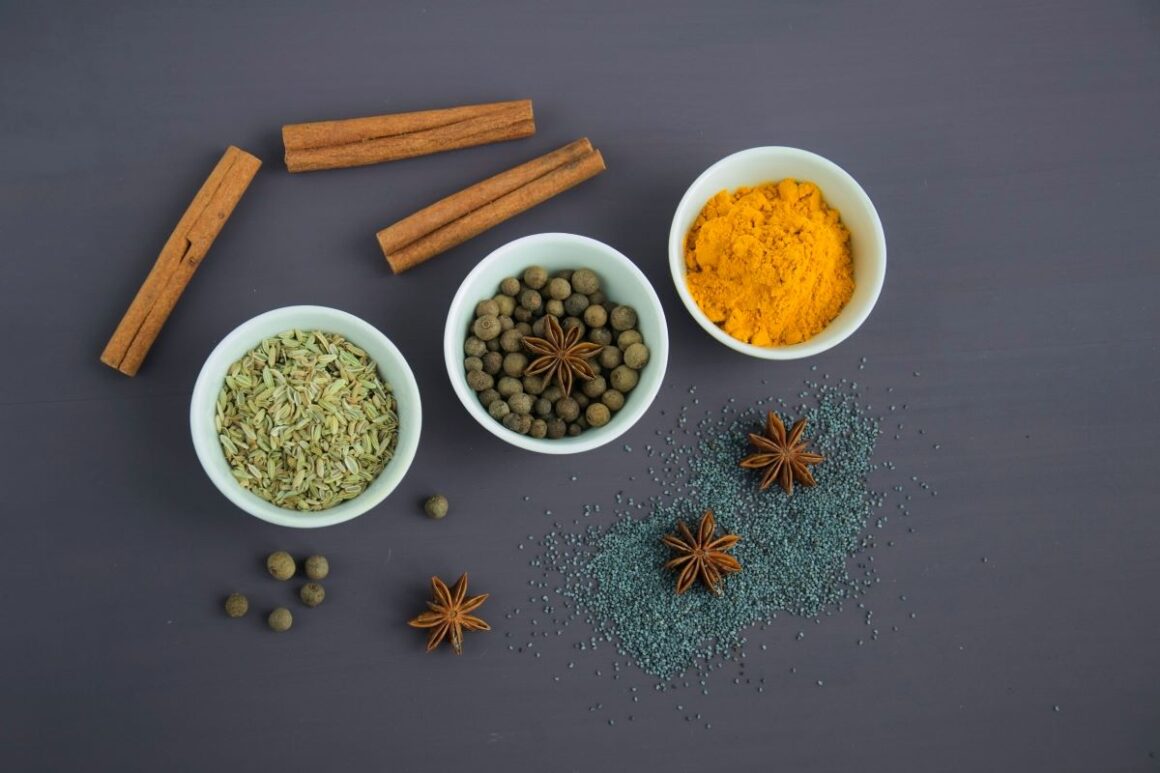 Ingredientele din care este obtinut amestecul pentru pudra de curry. Preparate din jurul lumii - India