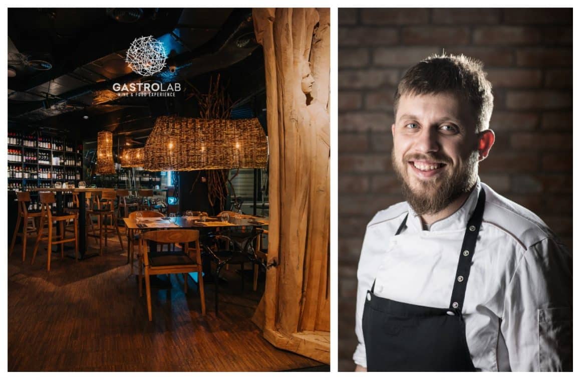 colaj foto Andrei Chelaru si restaurant Gastrolab, unul din restaurante cu noua bucătărie românească fină