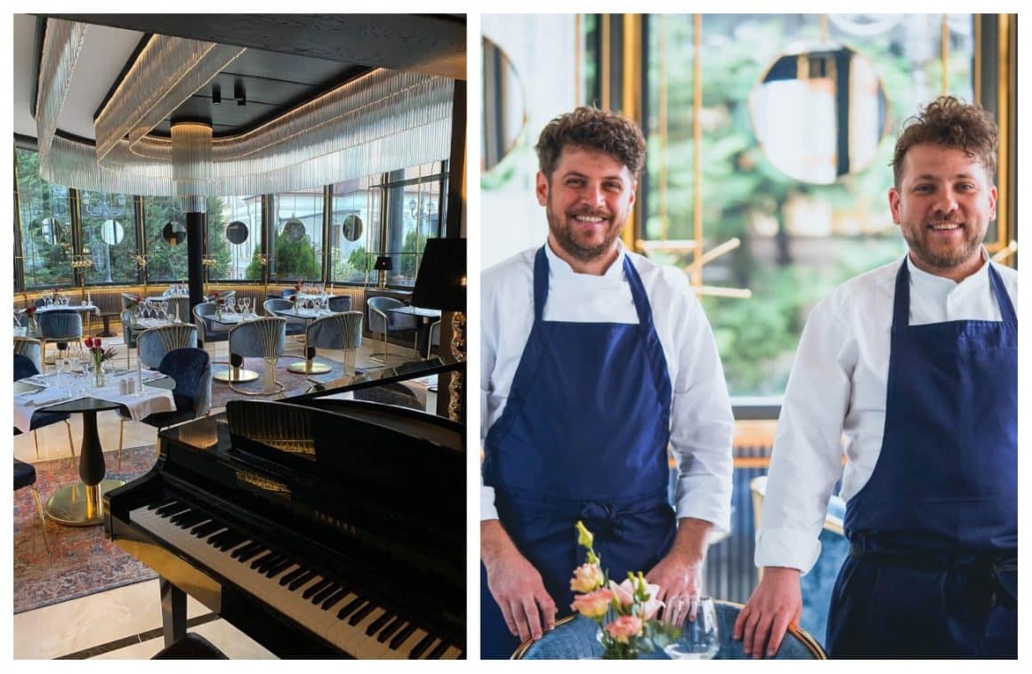 colaj foto cu restaurantul Latelier, alaturi de chef Alexandru Iacob și chef Vlad Pădurescu. restaurant etalon pentru noua bucătărie românească fină