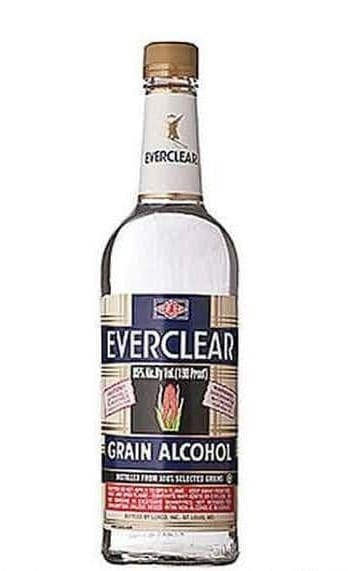 o sticlă de Everclear 190, una dintre cele mai puternice băuturi alcoolice