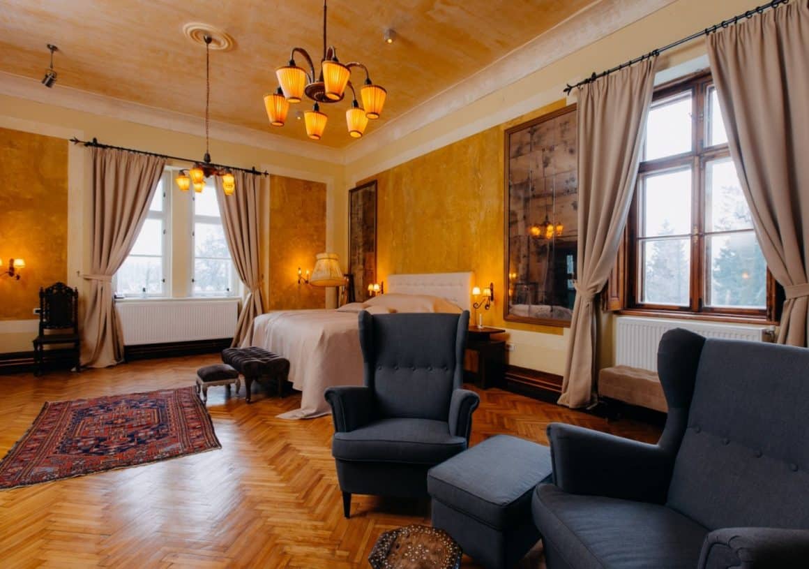 dormitor elegant, luxos, in stil clasic, la Zabola estate