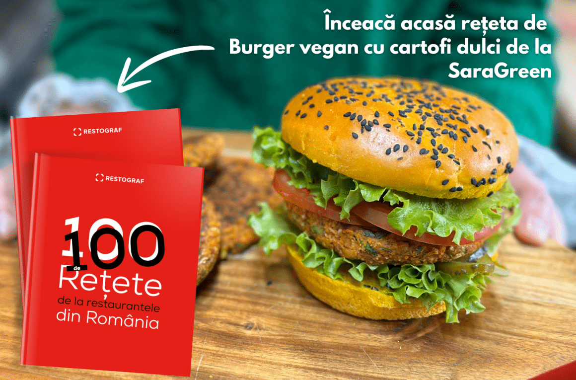 Rețeta de burger vegan de la Sara Grenn din 100 de Rețete de la Restaurantele din România