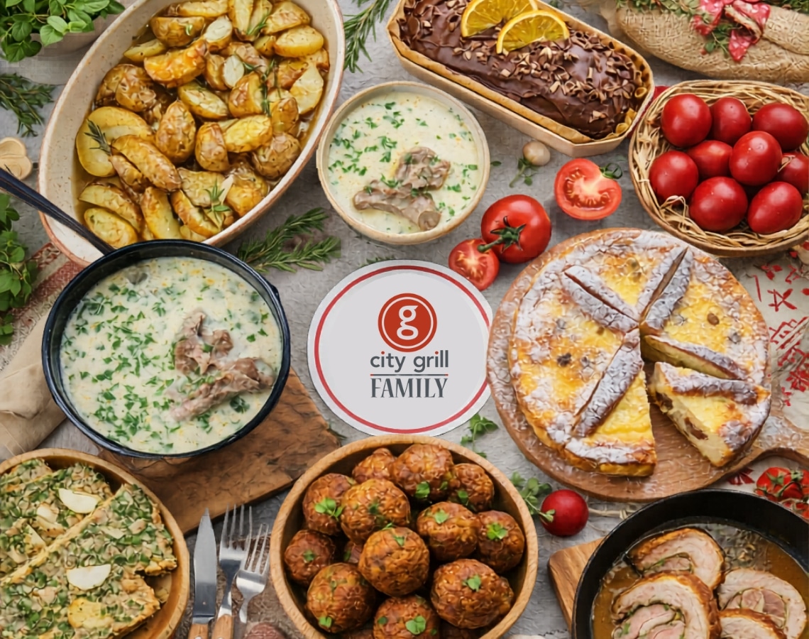 Meniu complet de Paște de la City Grill Family – ciorbă de miel, chifteluțe, cartofi cu rozmarin, pască și cozonac
