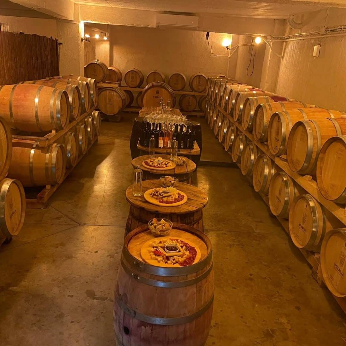crama plina cu butoaie de vin de la Vinalia, conacul din Ceptura