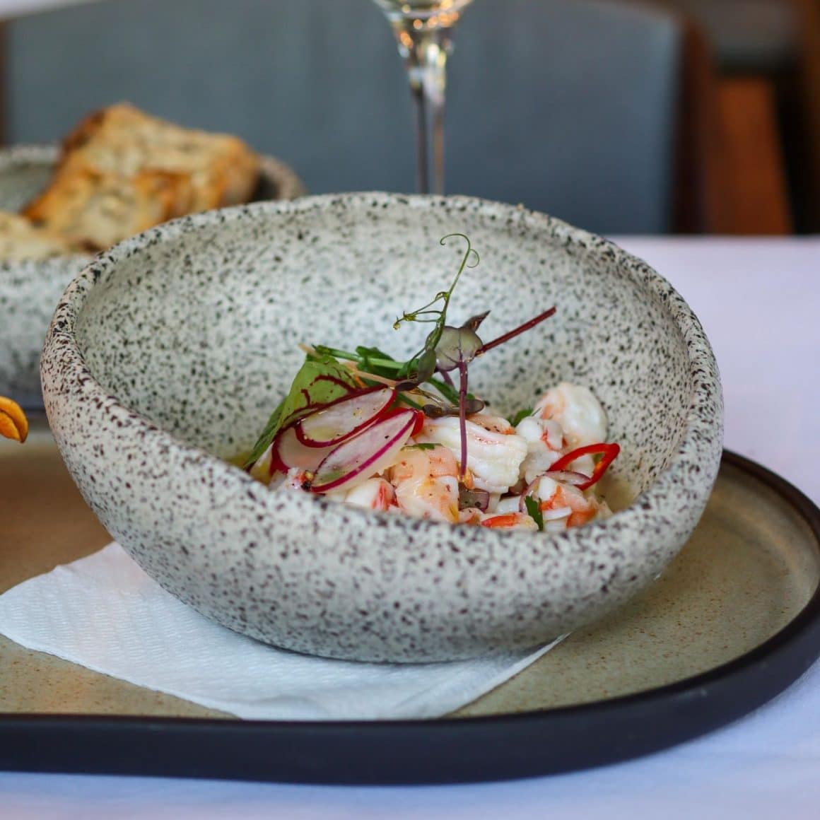 ceviche de creveți de la restaurant Fish House Restaurante cu fructe de mare București