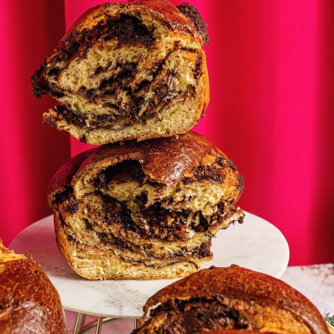 cozonac cu nutella si ciocolata belgiana de la Chez Marie. De unde comanzi cozonac de Crăciun