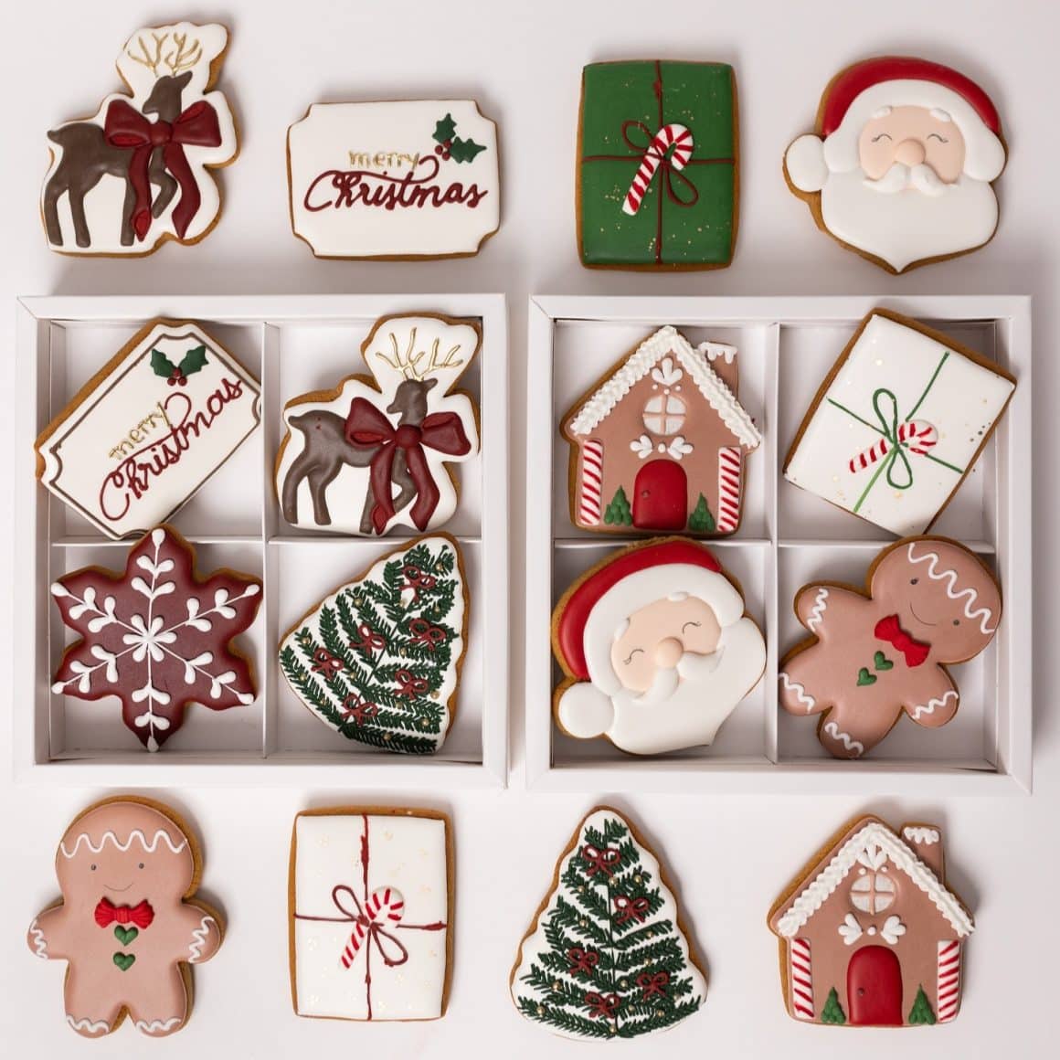 figurine de turtă dulce decorate de Crăciun