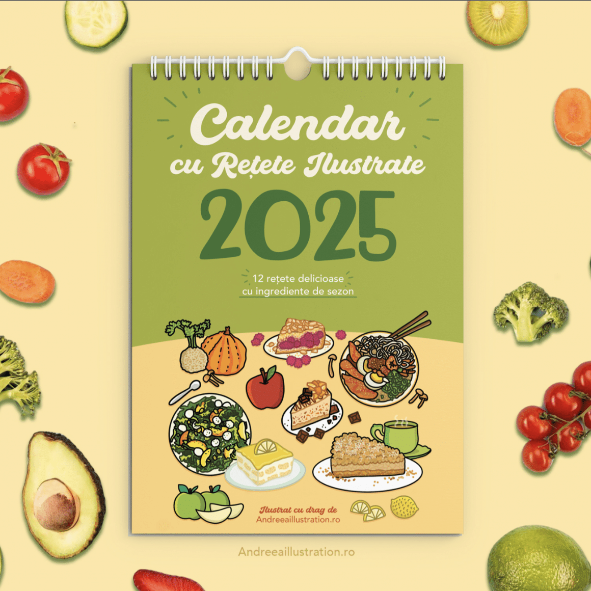 calendar cu retete ilustrate 2025. cadouri de Crăciun pentru foodies