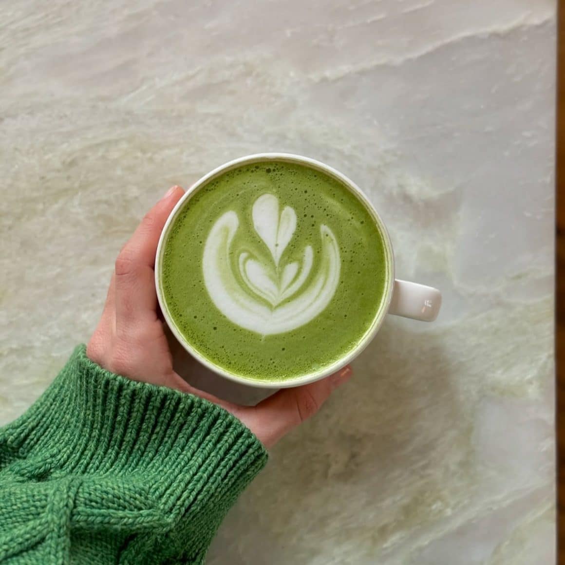 Matcha latte clasic de la Mingle, una dintre cafenelele cool unde poți încerca matcha în București, perfect pentru o pauză de relaxare.