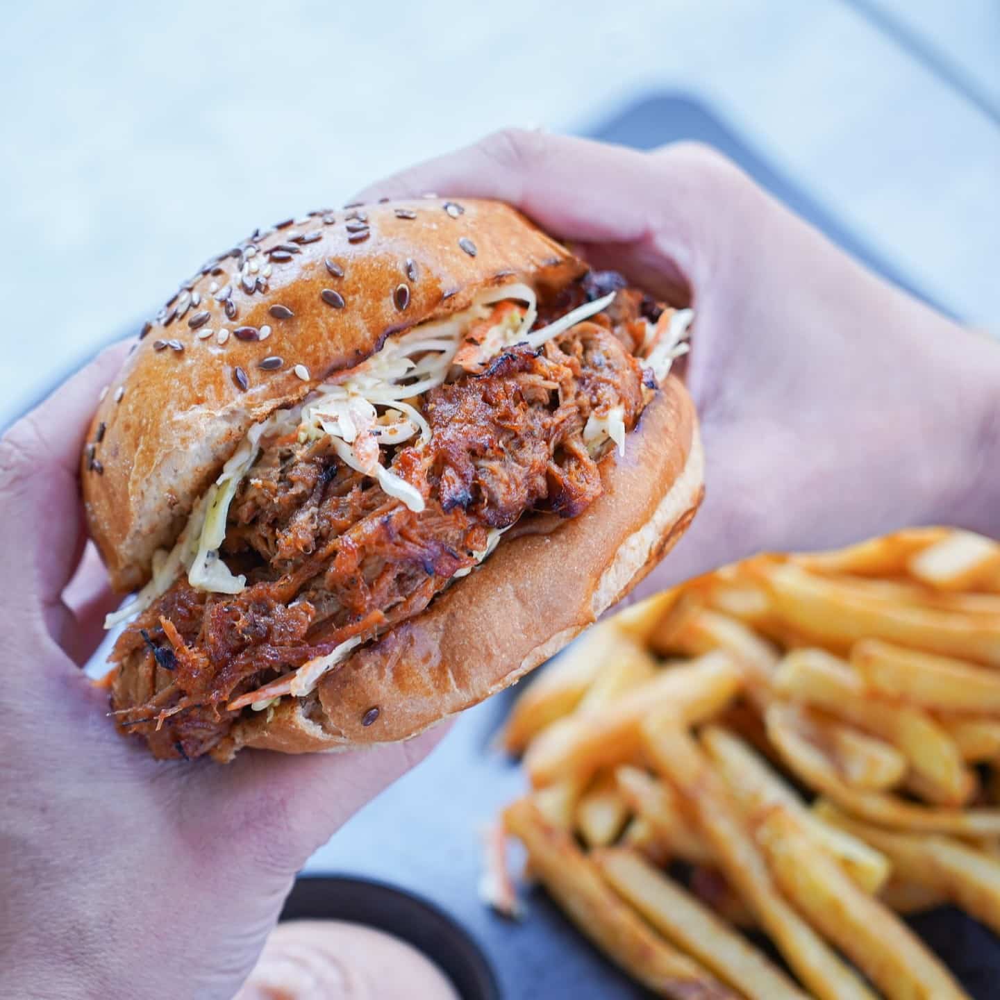 Pulled pork burger de la Noa Steakhouse