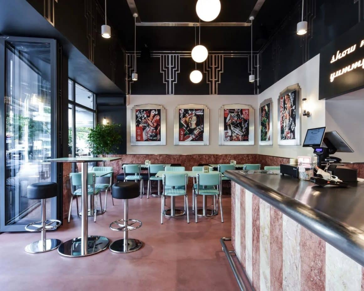 Interiorul de la NY Baels&Burgers Bcuurești