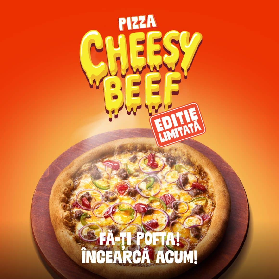 Cheesy Beef - pizza Trenta în ediție limitată