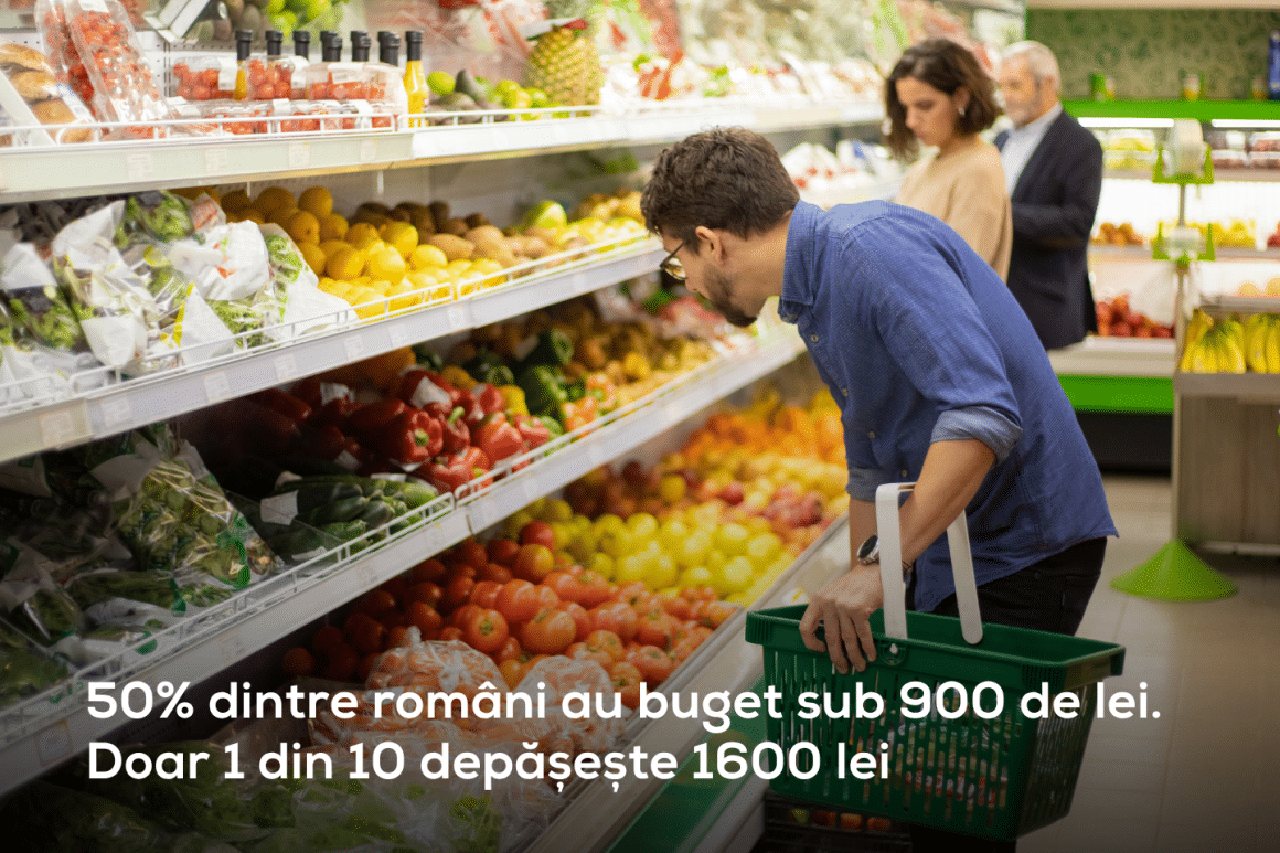 Barbat la cumparaturi in hipermarket, pentru masa de Paște 2026.