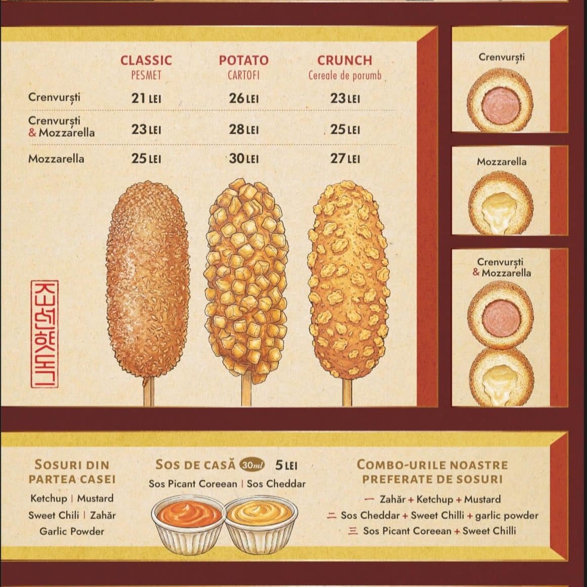 Lista de prețuri Joseon Hotdog